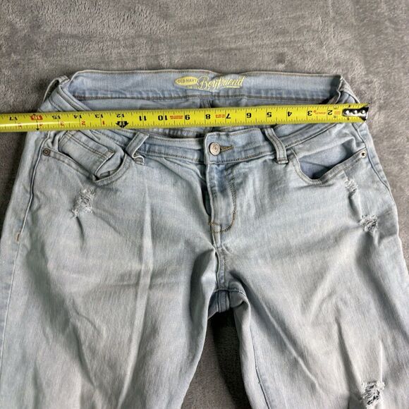 Old Navy Women Size 6 Blue Mid Rise Boyfriend Insulated Light Wash Stretch Jean - Picture 9 of 9
